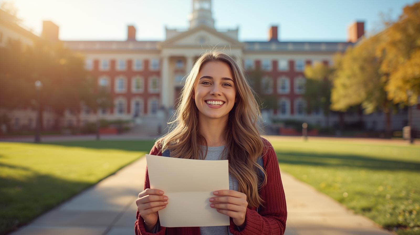 Student working happily